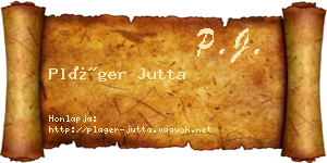 Pláger Jutta névjegykártya